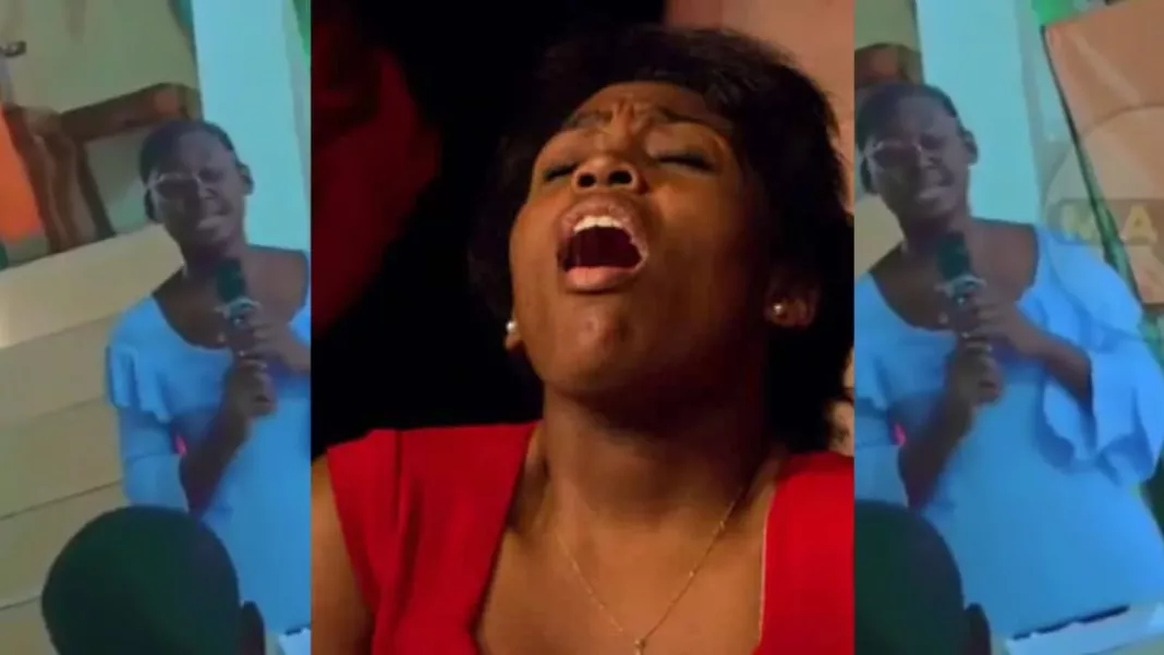 lady cries