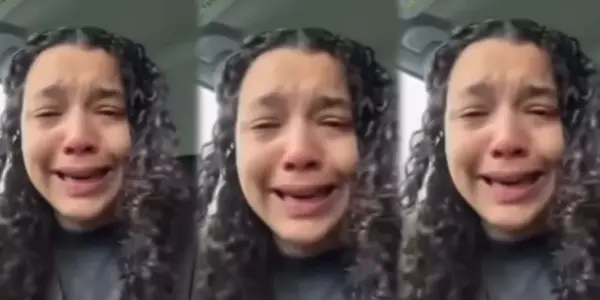 beautiful lady cries