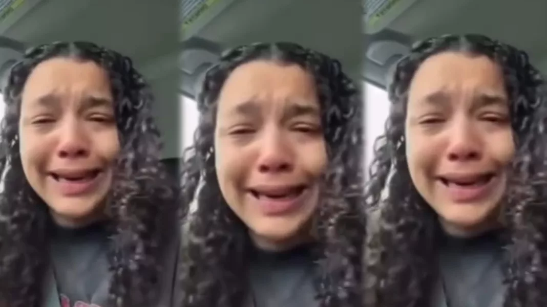 beautiful lady cries